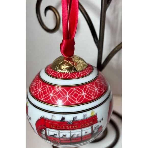 Halcyon Days 'Cats On Red London Bus' Christmas Bauble Ornament - Picture 3 of 5